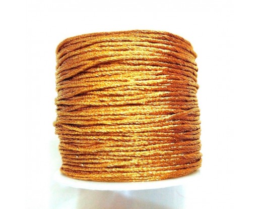 Golden Zari Cord Lace Thread Yarn Crochet Embroidery Jewelry DIY 70 Yards 1 mm